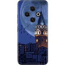 Nurdic Tecno Spark 30C Kılıf Kamera Çıkıntılı Tecno Desen Kapak Galata Moon