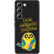 Nurdic Vivo V30 Lite Uyumlu Kılıf Desenli Baskılı Silikon Ben Aslında Yoğum