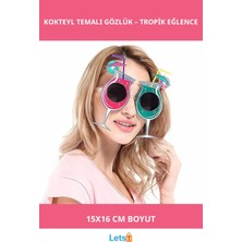 Letsii Renkli Kokteyl Temalı Hawaii Yaz Partisi Gözlüğü