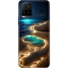 Nurdic Vivo Y21S Uyumlu Kılıf Resimli Desenli Silikon Golden Beach