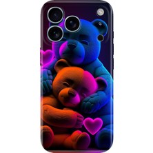 Nurdic iPhone 17 Pro Max Şeffaf Kılıf Tema Trendy Silikon Baskılı Bear Love