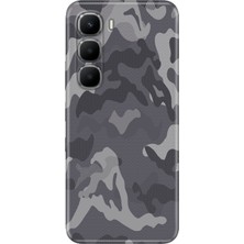 Nurdic Infinix Hot 60 (X6726) Uyumlu Kılıf Retro Art Desenli Esnek Silikon Gri Kamuflaj