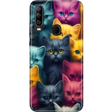 Nurdic General Mobile Gm 20 Pro Uyumlu Kılıf Resimli Desenli Silikon Kedicikler
