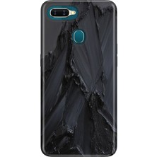 Nurdic Oppo Ax7 A12 A5S Uyumlu Kılıf Silikon Desenli Resimli Kapak Siyah Beton