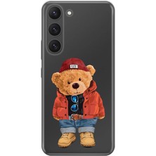 Nurdic Samsung Galaxy S23 Kılıf 0.4mm Silikon Desenli Teddy Bear