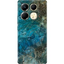 Nurdic Infinix Note 40 4g Kılıf Resimli Baskılı Nano Silikon Mavi Mermer