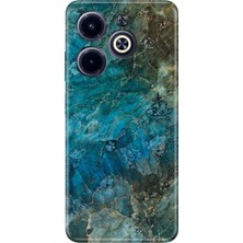 Nurdic Infinix Hot 40I Kılıf Nano Silikon Desenli Kapak Mavi Mermer