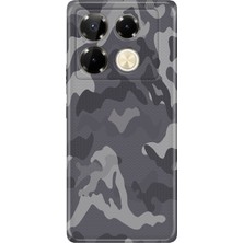 Nurdic Infinix Note 40 Pro 5g Kılıf Infınıx Retro Art Desenli Esnek Silikon Gri Kamuflaj