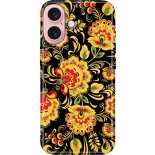 Nurdic iPhone 16 Plus Kılıf Silikon Desenli 16 Plus Kapak Khokhloma