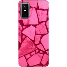 Nurdic Infınıx GT30 Pro Kılıf Desenli Silikon Baskılı Kapak Pembe Beton