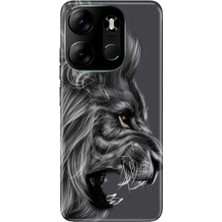 Nurdic Tecno Spark Go 2023 Kılıf Kamera Korumalı Silikon Desenli Resimli Uv Kapak Kara Aslan