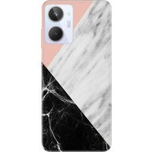 Nurdic Realme 10 4g Kılıf Silikon Desenli Resimli Uv Kapak Siyah Pembe Beyaz Mermer