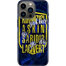 Nurdic iPhone 14 Pro Max Kılıf Silikon Moderna Resimli Desenli Aşkın Rengi Sarı Lacivert