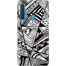 Nurdic Samsung Galaxy A9 2018 Uyumlu Kılıf Desenli Baskılı Silikon Siyah/beyaz