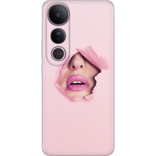 Nurdic Vivo V50 Lite 5g Kılıf Dekoratif Silikon Baskılı Kapak Saklı Aşk