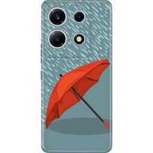 Nurdic Infinix Note 30 Vıp Kılıf Note 30 Vip Desenli Tpu Silikon Kırmızı Şemsiye
