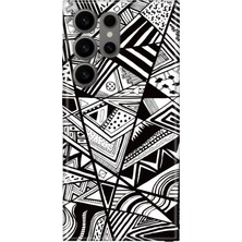 Nurdic Samsung Galaxy S24 Ultra Uyumlu Kılıf Silikon Resimli Siyah/beyaz