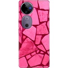 Nurdic Vivo V40 5g Kılıf Vivo V40 Desenli Silikon Pembe Beton
