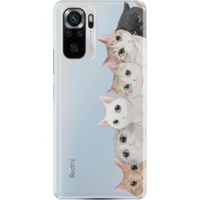 Nurdic Xiaomi Redmi Note 10 10S Kılıf Sert Silikon Korumalı Kapak - Pisi Pisi Kedi