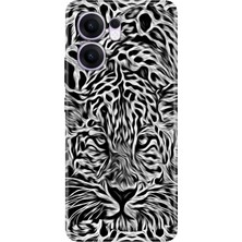 Nurdic Oppo Reno 13F 5g Kılıf Dekoratif Silikon Baskılı Kapak Vahşi Aslan Sanat
