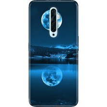 Nurdic Oppo Reno 2z Uyumlu Kılıf Silikon Desenli Resimli Kapak Dolunay Deniz
