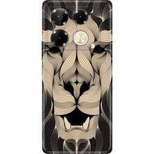 Nurdic Samsung Galaxy A36 6.7" Kılıf Kamera Koruma Silikon Baskılı Altın Aslan Mandala