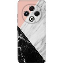 Nurdic Tecno Spark 30 Kl6 Kılıf Kamera Koruma Silikon Baskılı Siyah Pembe Beyaz Mermer