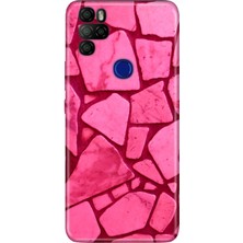 Nurdic Omix X300 X500 Uyumlu Kılıf Silikon Desenli Resimli Kapak Pembe Beton