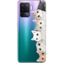 Nurdic Oppo Reno 5 Lite Uyumlu Kılıf Silikon Desenli Resimli Kapak Pisi Pisi Kedi