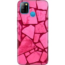 Nurdic Infinix Smart 5 Kılıf Silikon Tioserisi Desenli Resimli - Pembe Beton