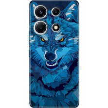 Nurdic Infinix Note 30 Kılıf Kamera Korumalı Silikon Resimli Uv Kapak Mavi Çizim Kurt