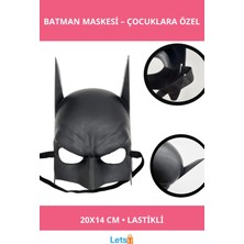 Letsii Siyah Çocuk Batman Maskesi Lastikli 20X14 cm