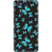 Nurdic Tcl 30 - Tcl 30 Plus Kılıf Silikon Moderna Resimli Desenli Mavi Kelebek