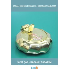 Letsii Dayanıklı Pirinç Çapalı Kapaklı Küllük 5 cm