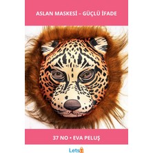 Letsii Kahverengi Saçlı Yeleli Aslan Maskesi Eva Mega Peluş 37 No