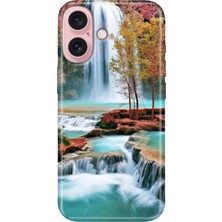 Nurdic iPhone 17 Camera Productor Kılıf Dekoratif Silikon Baskılı Kapak Şelale