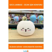 Letsii Sevimli Kedi Temalı Silikon Dokunmatik Gece Lambası