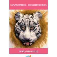 Letsii Kahverengi Saçlı Dişli Kaplan Maskesi Mega Peluş 25 No