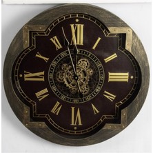 Mikasa Moor Kahve Gold Ahşap Duvar Saati 64CM