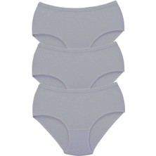 Venüs Shopping 3 Adet Tutku Kadın Yüksek Bel Bato Kalın Lastik Külot Gri