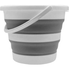 Loremp Sarfmall Sarfmall Katlanır Silikon Su Kovası Banyo Temizlik Kovası 6,5 Lt Gri