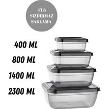 Loremp Saklama Kabı Sızdırmaz Saklama Kutusu 4 Adet Düzenleme Depolama