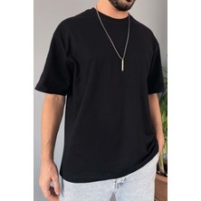 Alışveriş Sokağı Oversize Fit %100 Pamuk Orta Kalın Dokulu Ekru T-Shirt