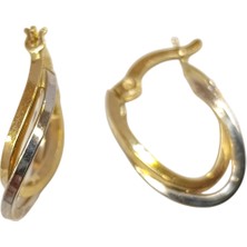 Genel 21MM Ikili Halka Küpe 14 Ayar Altın Hd Videolu