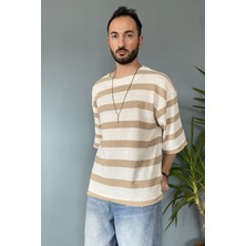 Alışveriş Sokağı Oversize Bisiklet Yaka Örgü Mint Yeşili Salaş Tişört