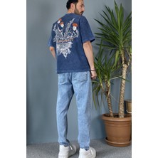 Alışveriş Sokağı Bisiklet Yaka Imaginary Yıkamalı Oversize Antrasit Tişört