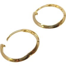 Genel 20MM Klasik Piramit Ray Halka Küpe 14 Ayar Altın Hd Videolu