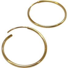 Genel 28MM Klasik Halka Küpe 14 Ayar Altın Hd Videolu