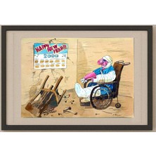 Karikatural Borigen 29X21CM Orijinal Karikatür Tablo