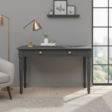Wooding Mobilya 110 cm Masif Antrasit Tornalı Çalışma Masası